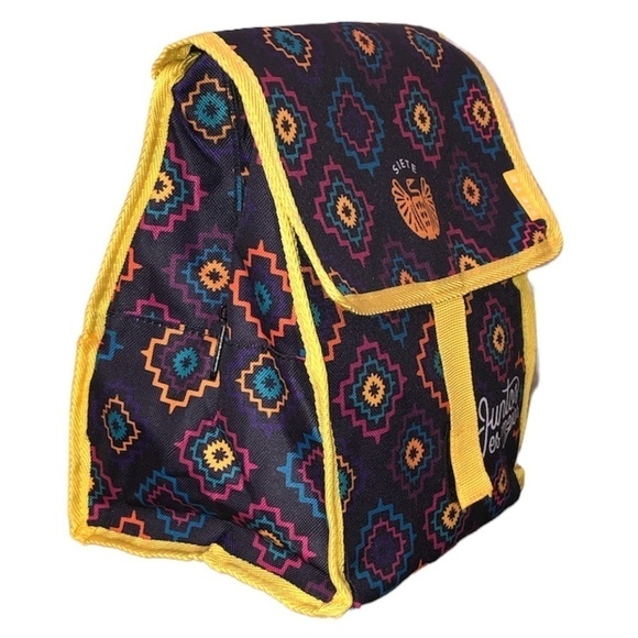 SIETE Lunch Bag O/S Yellow Red Blue Multicolor Unisex Insulated - Picture 10 of 10